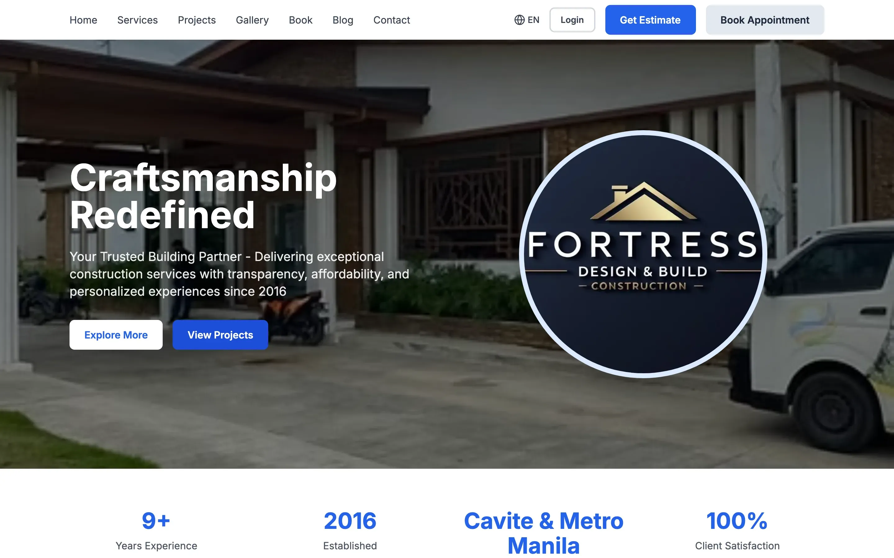 Homepage of Fortress Design & Construction